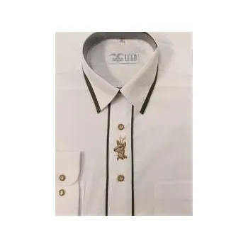 Pánská košile Luko Pánská myslivecká košile bílá s výšivkou srnce - Velikost 48