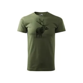 Pánské tričko HUNTERTEX Myslivecké tričko s potiskem - Jelen II - Velikost 3XL