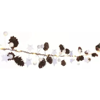 Vánoce EMOS DCGW04 20 LED šišky 1,7m řetěz 2xAA teplá bílá