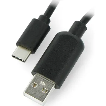 Datový kabel OEM Kabel USB A - USB C s vypínačem, černý - 0,9 m