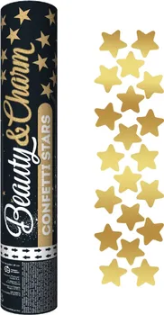 Konfeta Godan Beauty and Charm vystřelovací konfety 30 cm zlaté hvězdy