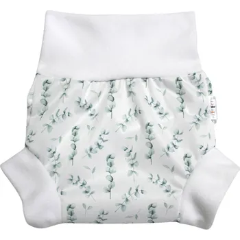 Plenkové kalhoty Breberky Natahovací svrchní kalhotky PUL - Eukalyptus VELIKOST: S (4-7kg)