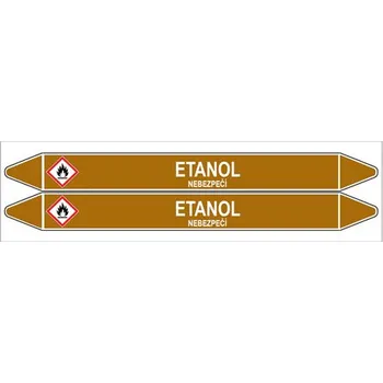 samolepka Značení potrubí, etanol,2 ks, 450 × 52 mm