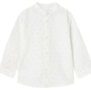 MAYORAL chlapecká košile DR lněná s puntíky bílá vel. 80 cm