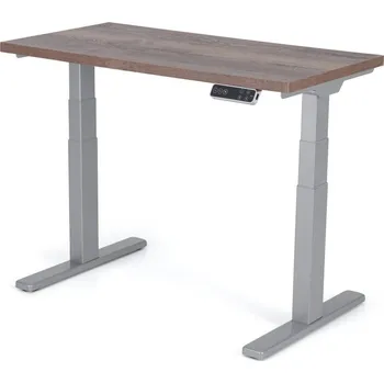 Psací stůl Polohovací stůl Liftor Expert 118 x 60 cm Dub Halifax cínový / Šedá podnož, elektricky výškově nastavitelný
