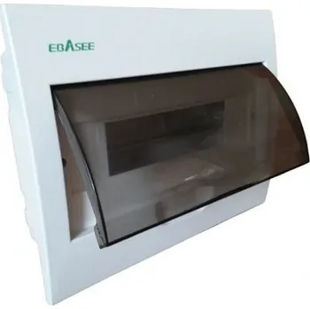 Rozvaděč Rozvaděč pod omítku EBASEE - EBD5D 12 mod. 1 řada, průhledné dveře, svorkovnice PE a N