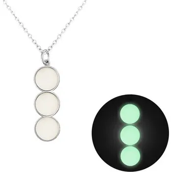 Náhrdelník Svítící bílý stříbrný náhrdelník, 42-45 cm