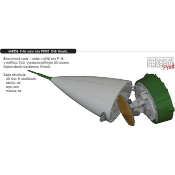 Plastikový model Eduard 1/48 F-16 radar late PRINT (KINETIC)