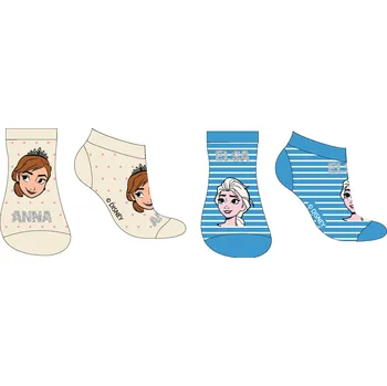 Frozen - licence Dívčí kotníkové ponožky - Frozen 52349427, smetanová / tyrkysová Barva: Mix barev, Velikost: 23-26
