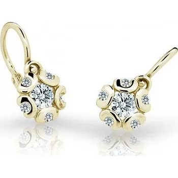 Šperk Cutie Kids Jewellery c2178-10-10-x-1 Zlaté dětské náušnice na brizuru Cutie kytičky C2178 White – zlatý šperk ryzosti 585/1000 v Dárkovém balení s Certifikátem GBEYB-00204