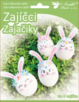 Velikonoční dekorace Anděl Přerov Sada k dekorování 4 ks vajíček zajíčci
