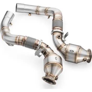 Zadní díl výfuku RM Motors Downpipe BMW M8 F91 + KATALYZÁTOR HJS 300 cpsi EURO 6
