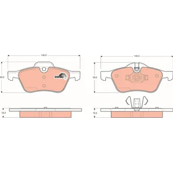 Brzdová destička Sada brzdových destiček, kotoučová brzda TRW GDB1476
