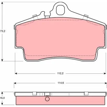 Brzdová destička Sada brzdových destiček, kotoučová brzda TRW GDB1395