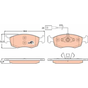 Brzdová destička Sada brzdových destiček, kotoučová brzda TRW GDB1900