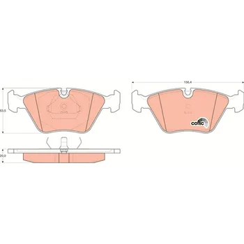 Brzdová destička Sada brzdových destiček, kotoučová brzda TRW GDB916