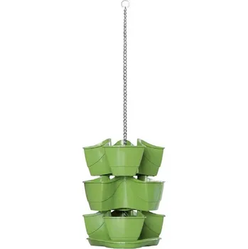 Květináč Kaskáda COUBI 3patra + řetěz - bílá