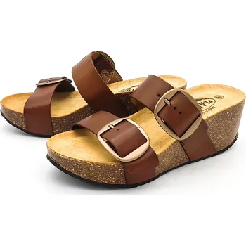 Dámské pantofle Dámské kožené pantofle 876038 VAQUETILLA TAUPE Plakton hnědá Barva: taupe, Velikost: 42