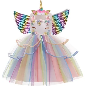 Dívčí šaty Dětské dívčí šaty Jednorožec | Unicorn a doplňky 100 - 140 130 cm