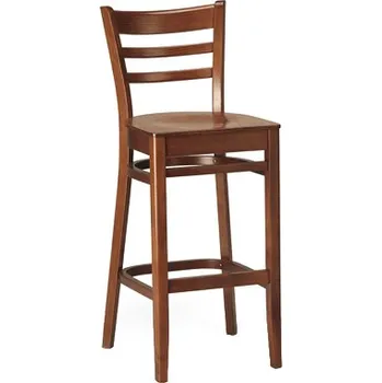 Barová židle STYLE HOME Dřevěná barová židle Kali Potah: Bez potahu