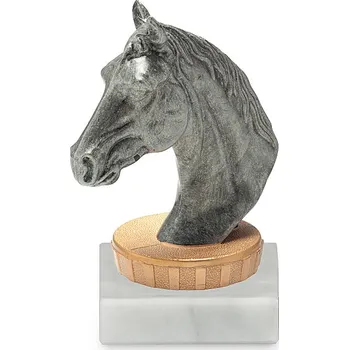 Figurka kůň - hlava, vícebarevná, výška 10 cm, včetně podstavce