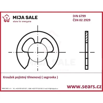 Matice DIN 6799 - P 7 - Kroužek pojistný třmenový - A1 nerez
