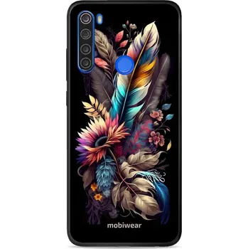 Telefonní příslušenství Lesklý kryt Mobiwear Glossy - Xiaomi Redmi Note 8T - G011G Kytice s pírkem (Prémiové lesklé pouzdro, obal, kryt Mobiwear Glossy na mobil Xiaomi Redmi Note 8T - G011G Kytice s pírkem, materiál Plast + TPU silikon - krytí po všech stranách, neošoupatelný)