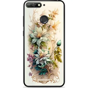 Pouzdro na mobilní telefon Lesklý kryt Mobiwear Glossy - Huawei Y6 Prime 2018 / Honor 7A - G014G Krémové květy (Prémiové lesklé pouzdro, obal, kryt Mobiwear Glossy na mobil Huawei Y6 Prime 2018 / Honor 7A - G014G Krémové květy, materiál Plast + TPU silikon - krytí po všech stranách