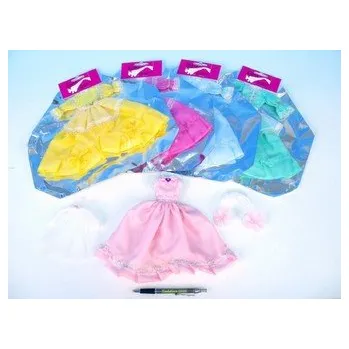 Šaty/Oblečky na panenky mix barev v sáčku 27x30cm