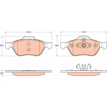 Brzdová destička Sada brzdových destiček, kotoučová brzda TRW GDB2053