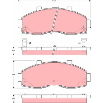 Brzdová destička Sada brzdových destiček, kotoučová brzda TRW GDB3263