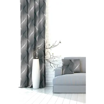 Závěs dekorační nebo látka, Soft Waves, šedý, 150 cm