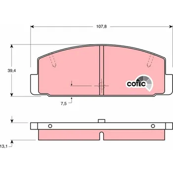 Brzdová destička Sada brzdových destiček, kotoučová brzda TRW GDB1027