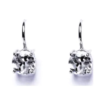 Náušnice Stříbrné náušnice přírodní křišťál - NK1250 (Stříbrné náušnice s přírodním křišťálem 6 mm)