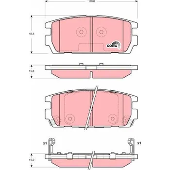 Brzdová destička Sada brzdových destiček, kotoučová brzda TRW GDB3296