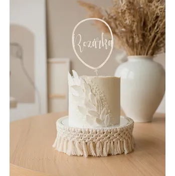 Vánoční ozdoba Dřevěná zapichovací ozdoba s vlastním jménem BALÓNEK