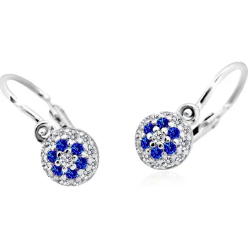 Náušnice Cutie Kids Jewellery c2755-10-60-x-2 Dětské náušnice z bílého zlata na brizuru Cutie C2755 Dark Blue – zlatý šperk ryzosti 585/1000 v Dárkovém balení s Certifikátem GBEWT-00735