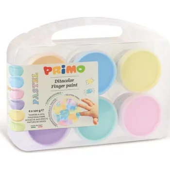 Vodová barva Prstové barvy Primo pastelové v kelímku 6ks 947309
