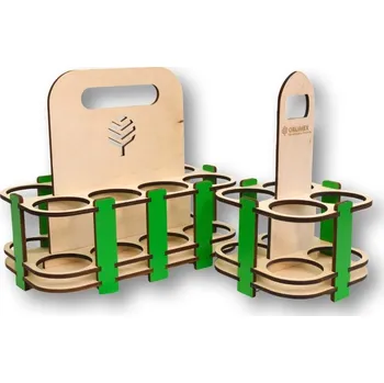 Nosič 4 ks pivních láhví/plechovek „light“ (nosič lahví z překližky)