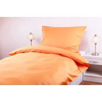 Povlečení JAN peří Povlečení bavlněný satén - oranžová - Povlečení bavlněný satén - oranžová - souprava povlečení 70x90 + 140x200