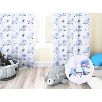 ubrus Dětský bavlněný závěs Sandra SA-289 Viva Italia modrá 150x150 cm