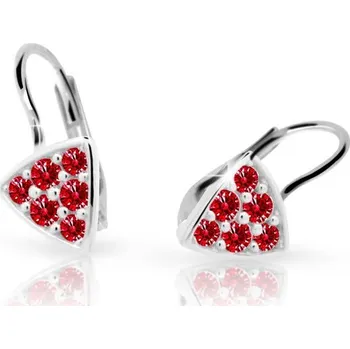 Náušnice Cutie Jewellery C2207-55-40-x-2 Dětské náušnice z bílého zlata na klapku Cutie C2207 Ruby Dark – zlatý šperk ryzosti 585/1000 v Dárkovém balení s Certifikátem GLEWRB-00624
