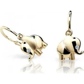 Šperk Cutie Kids Jewellery c1955-10-10-x-1 Zlaté dětské náušnice na brizuru Cutie sloni C1955 – zlatý šperk ryzosti 585/1000 v Dárkovém balení s Certifikátem GBEYB-00562