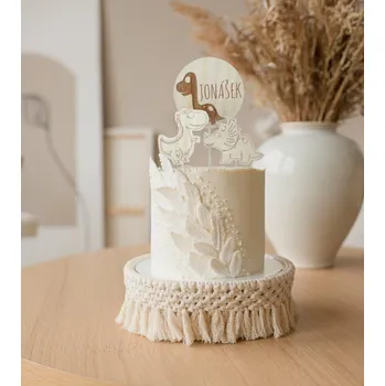 Vánoční ozdoba Dřevěné zapichovací ozdoby s vlastním jménem (3 Ks) DINOSAURUS