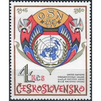 Poštovní známka Českosloveská pošta (1980) č. 2442 ** - Československo - 35. výročí založení OSN