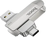 Flash disk 32 GB HOCO 2v1 pro Apple iPad Pro a MacBook - USB-C / USB-A připojení - kovový - stříbrný