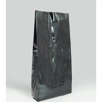 Obalový materiál Sáčky na kávu s vnitřním ventilem 135x70x360 100ks 1000g černé