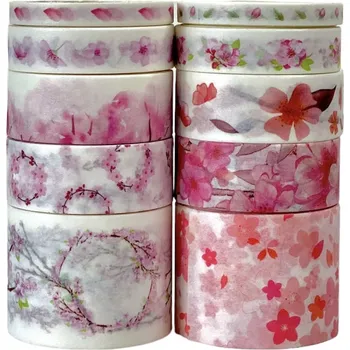 Lepicí páska AKN 10 ks washi pásek - Cherry blossom