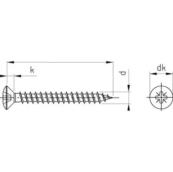 Spojovací materiál Nerezový vrut Art. 9049 A2 5,0X45 Z