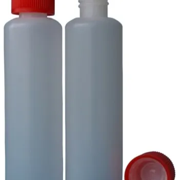 Lékovka 50 ml lahvička + uzávěr s dětskou pojistkou natur/červená